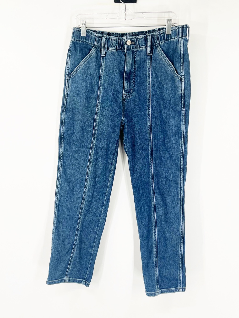 J. Crew Factory Elastic-Waist Seemed Straight Jeans Signature Stretch